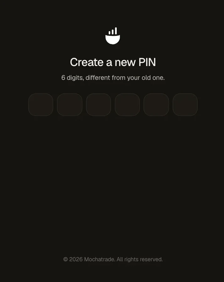 Mochatrade on the web: create a new pin