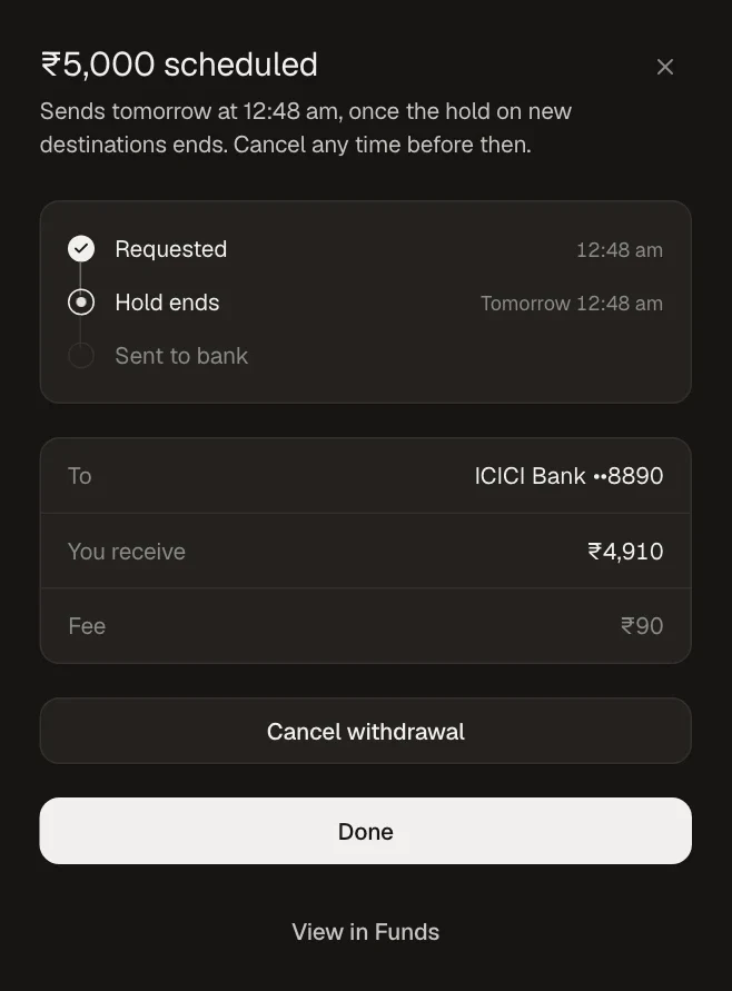 Mochatrade on the web: scheduled while a hold is on